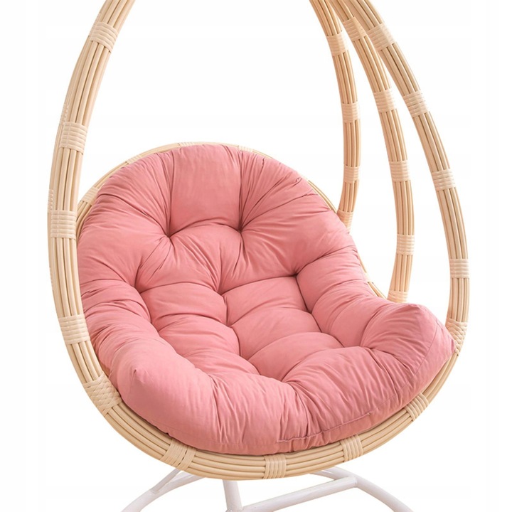 Poduszka na krzesło Egg, miękka, gruba, hamak, huśtawka, wisząca, różowa