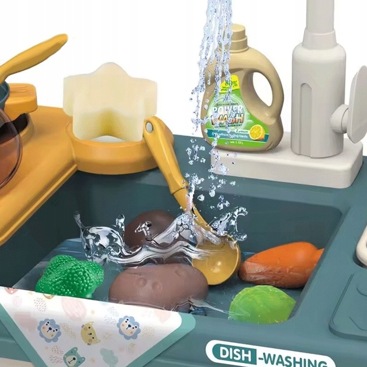 ZLEWOZMYWAK DLA DZIECI ELEKTRYCZNY AKCESORIA OBIEG WODY 31 ELEMENTÓW MATADI