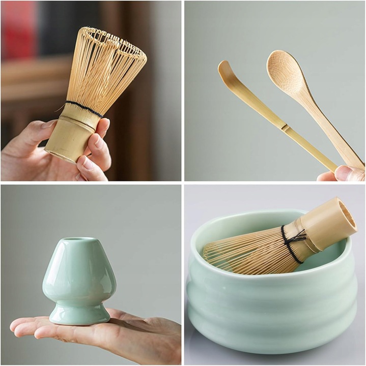 ZESTAW DO MATCHY Z MIOTEŁKA DO MATCHY I ŁYŻKĄ, JAPOŃSKA HERBATA MATCHA