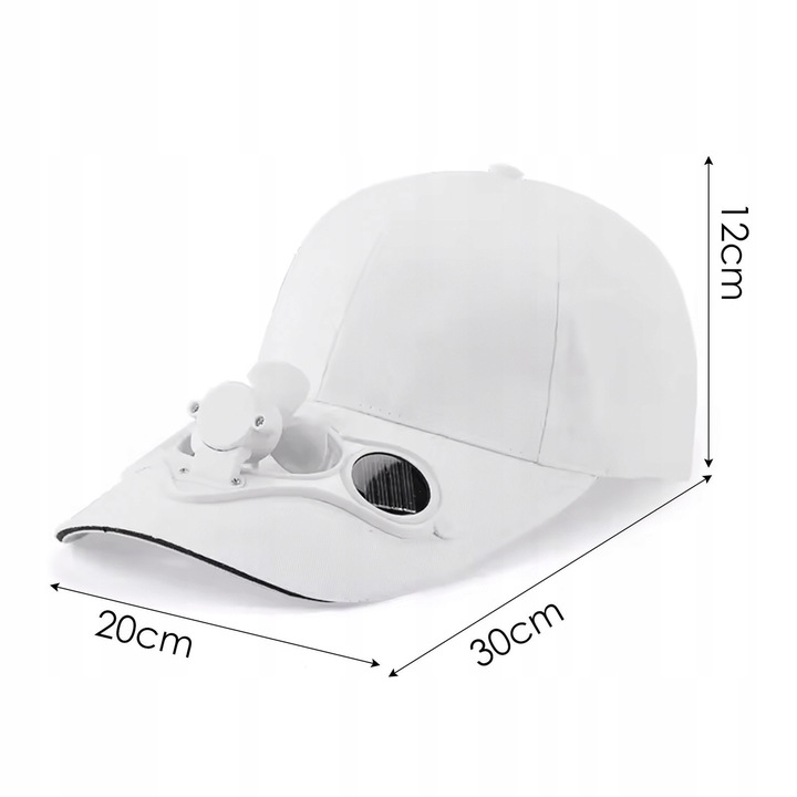 CZAPKA Z DASZKIEM Z WIATRACZKIEM SOLARNYM CHŁODZĄCA ZASILANA SŁOŃCEM