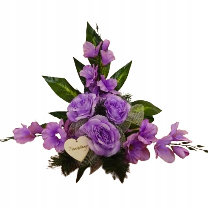 STROIKI NA CMENTARZ kompozycja stroik na grób kwiaty sztuczne w doniczce