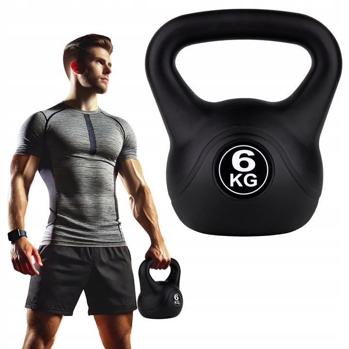 KETTLEBELL KETTLE ODWAŻNIK OBCIĄŻENIE DO ĆWICZEŃ FUNFIT GYM&FITNESS 6 kg