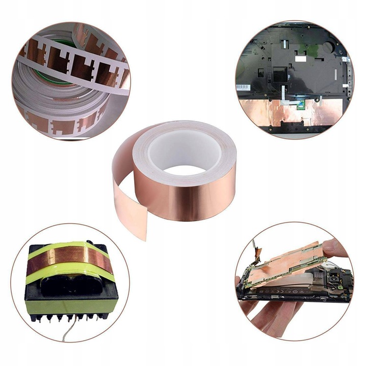 TAŚMA MIEDZIANA ODSTRASZAJĄCA ŚLIMAKI PRZECIW ŚLIMAKOM SAMOPRZYLEPNA 25M