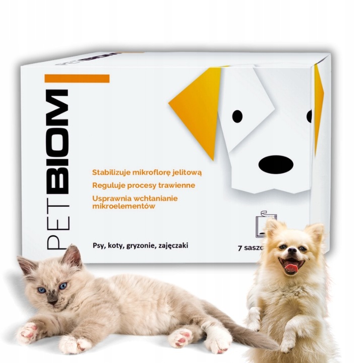 ZESTAW PROBIOTYK PETBIOM 63G DLA PSA KOTA GRYZONI BRAK PROBLEMÓW JELITOWYCH