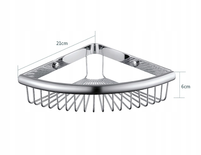 Koszyk półka narożna łazienkowa chrom pod prysznic