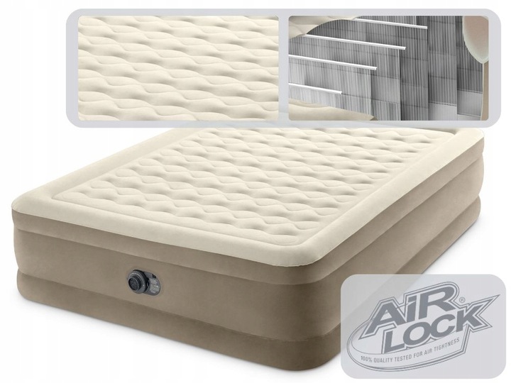 Materac dmuchany dwuosobowy łóżko do spania Intex 64428 z pompką