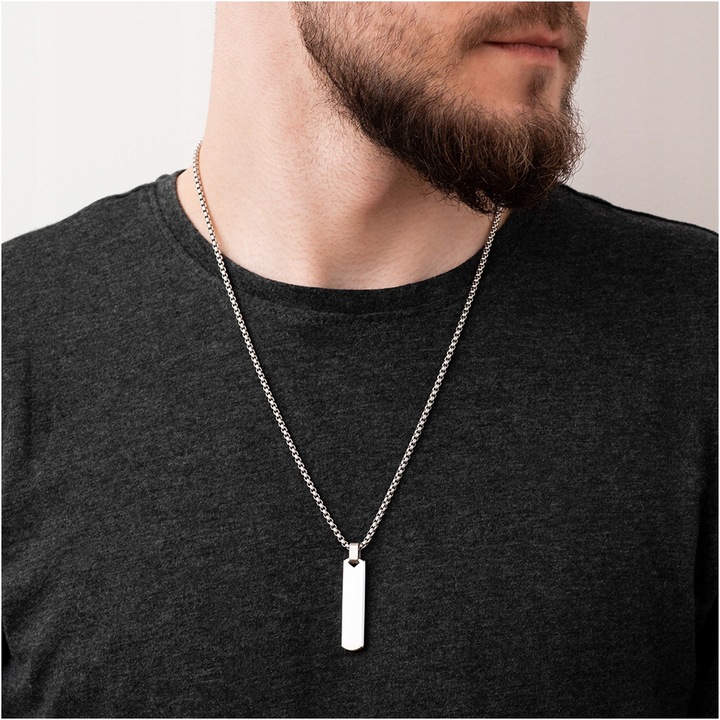 Naszyjnik z grawerem Twoich oczu PREZENT DLA MĘŻCZYZNY stal 316L BLINGART