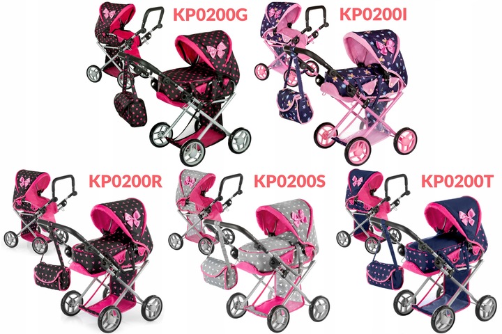 WÓZEK DLA LALEK GŁĘBOKI SPACERÓWKA GONDOLA 3w1 KINDERPLAY TORBA POŚCIEL