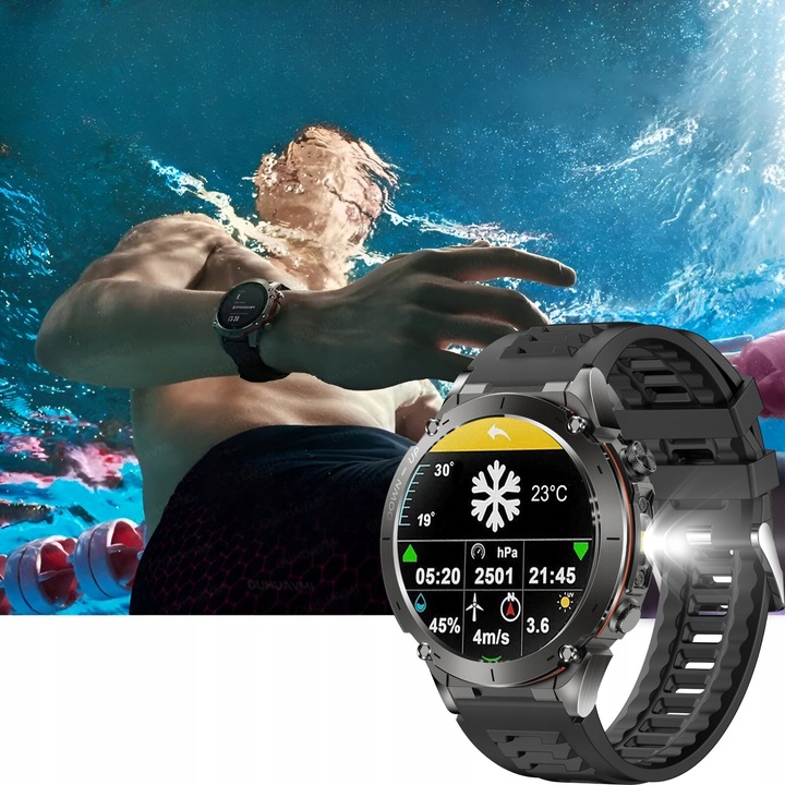 SMARTWATCH MĘSKI ZEGAREK GPS 730 MAH KOMPAS ROZMOWY LATARKA AMOLED PL