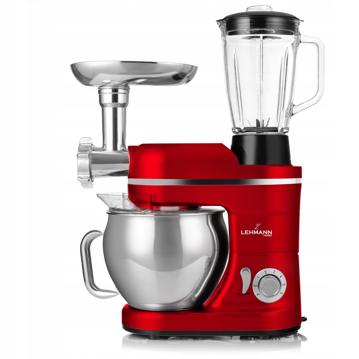 ROBOT KUCHENNY PLANETARNY MIKSER Z MISĄ BLENDER SZKLANY MASZYNKA DO MIĘSA