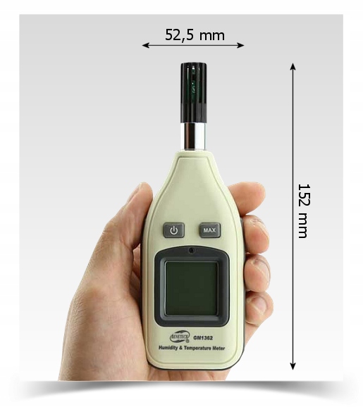 HIGROMETR WILGOTNOŚCIOMIERZ MIERNIK WILGOTNOŚCI I TEMPERATURY POWIETRZA LCD