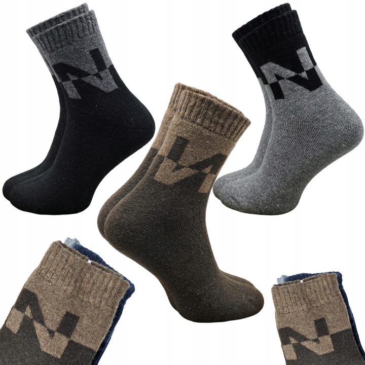 3x skarpetki grube ZIMOWE CIEPŁE SKARPETY Angora męskie Termiczne 40-44