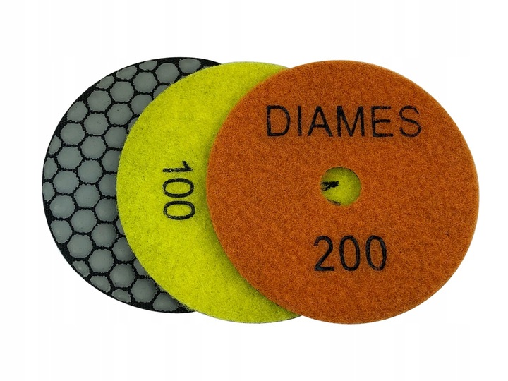 3 SZT DYSK POLERSKI SUCHO GRES 100 #50 #100 #200 DIAMES SZLIFOWANIE GRESU