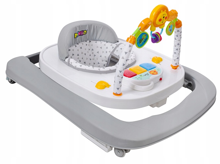 SimplyGo CHODZIK DLA DZIECKA INTERAKTYWNY PCHACZ CHODAK ZE STOLIKIEM SZARY