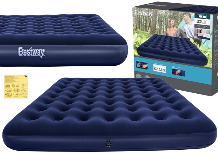 MATERAC DMUCHANY DWUOSOBOWY WELUROWY ŁÓŻKO203x183 BESTWAY 67004