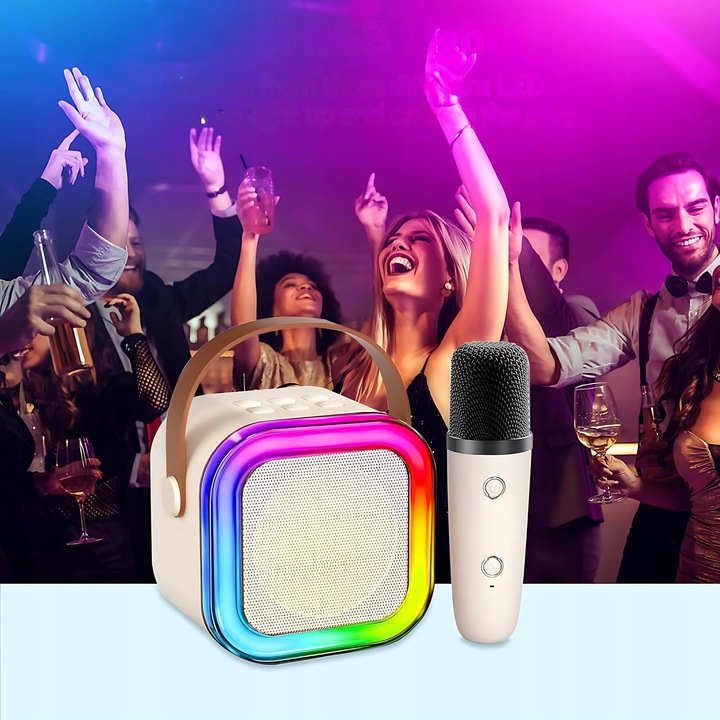 MIKROFON DLA DZIECI KARAOKE ZESTAW głośnik bluetooth bezprzewodowy 2 MIKROF