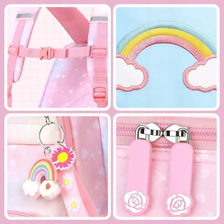 PLECAK SZKOLNY TORNISTER DLA DZIEWCZYNKI KLASA 1-3 WIELOKOMORY DO SZKOŁY