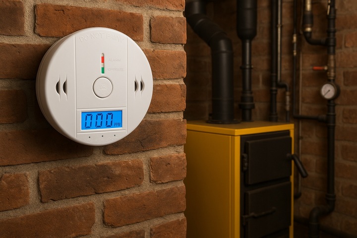 CZUJNIK CZUJKA CZADU TLENKU WĘGLA - CO- BEZPRZEWODOWY GŁOŚNY RIWALL RCC-01