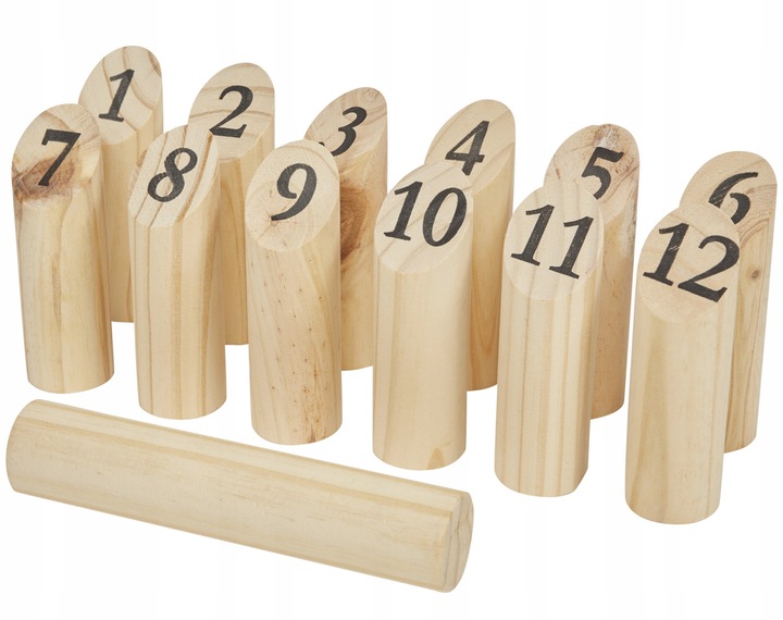 KUBB Towarzyska Gra Skandynawskie KRĘGLE z drewna szwedzka zabawa ZBIJAK 3+