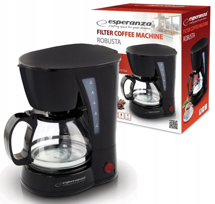 Ekspres przelewowy Esperanza Robusta EKC006 0,6 l CZARNY