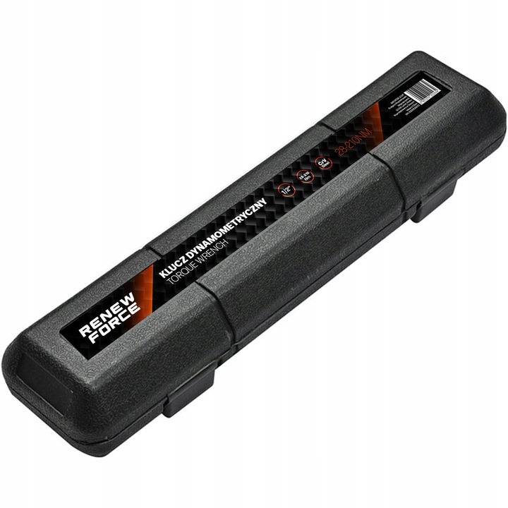 KLUCZ DYNAMOMETRYCZNY 1/2" 28-210NM + 3 CHROMOWANE NASADKI 17 19 21mm