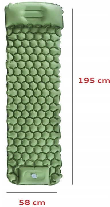 DMUCHANA MATA Z WBUDOWANĄ POMPKĄ KARIMATA LEKKI GRUBY WYGODNY MATERAC ŁÓŻKO