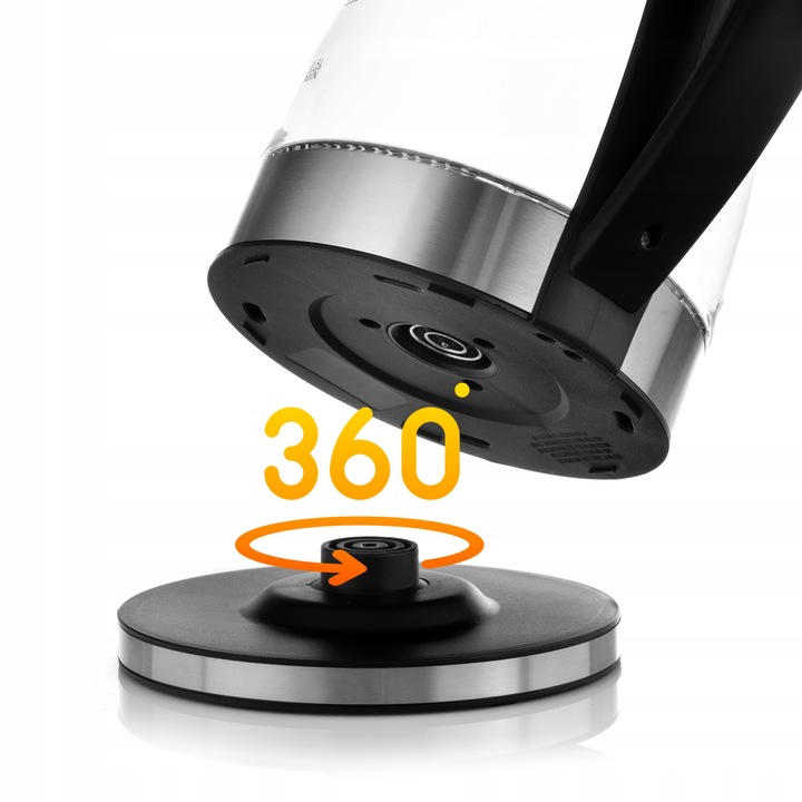 Czajnik Elektryczny Bezprzewodowy Szklany 1.7 L Cichy LED Mocny 2200W Dovia