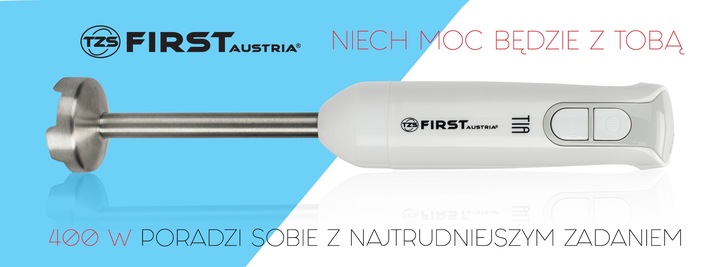 Blender ręczny mikser STAL NIERDZEWNA ROZDRABNIACZ first austria