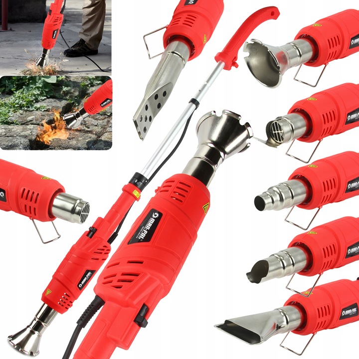 PALNIK OPALARKA WYPALARKA DO CHWASTÓW LIŚCI 2000W 600st 7 DYSZE