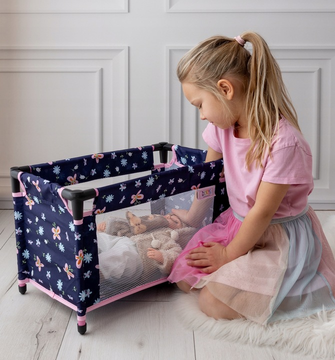 ZESTAW dla lalek ŁÓŻECZKO + KRZESEŁKO DO KARMIENIA + HUŚTAWKA dla lalki