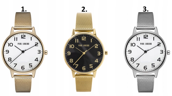 ZEGAREK DAMSKI PAUL LORENS ARTENA złoty cyfry czytelny +BOX +GRAWER