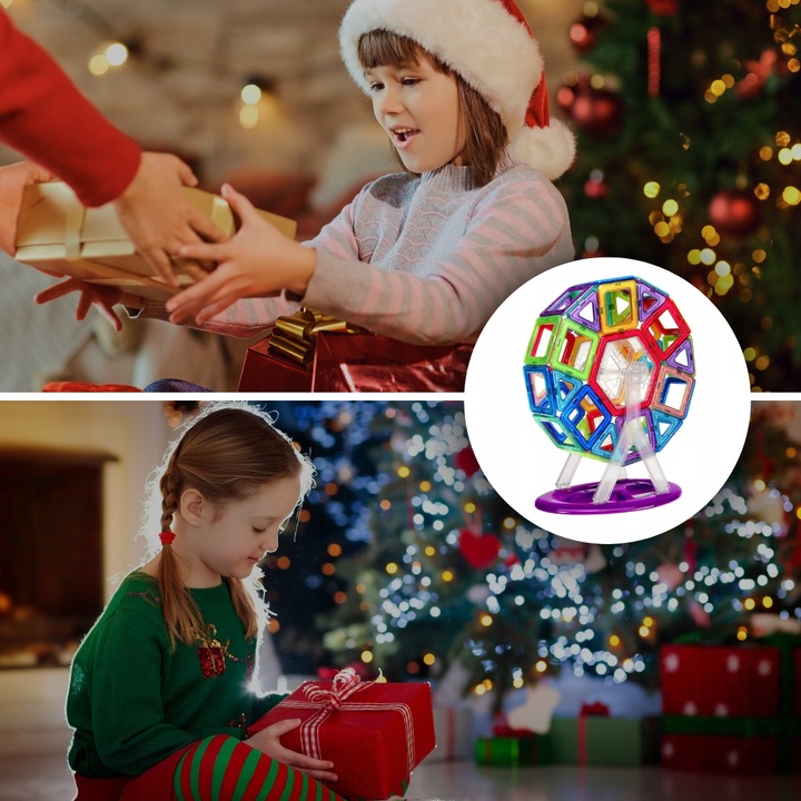 KLOCKI MAGNETYCZNE KONSTRUKCYJNE DUŻE PANELE 3D UKŁADANKA DLA DZIECI 134 el