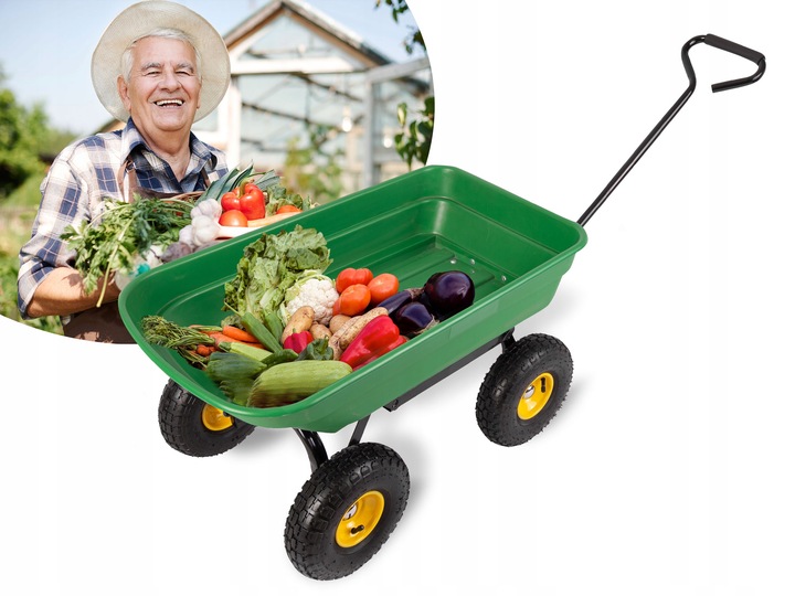 Wózek ogrodowy transportowy taczka wywrotka przyczepka 3w1 200kg