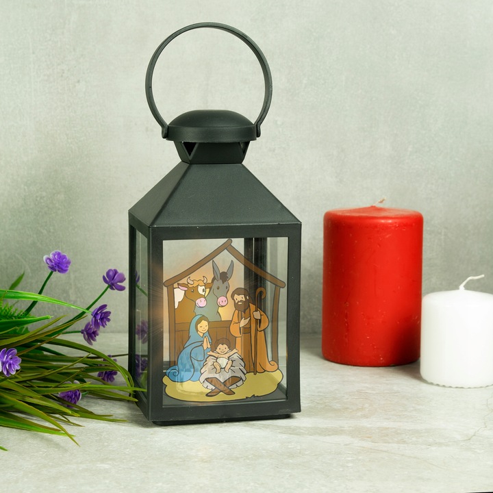 LAMPION ADWENTOWY LATARENKA ŚWIĄTECZNA NA RORATY DEKORACJA LED