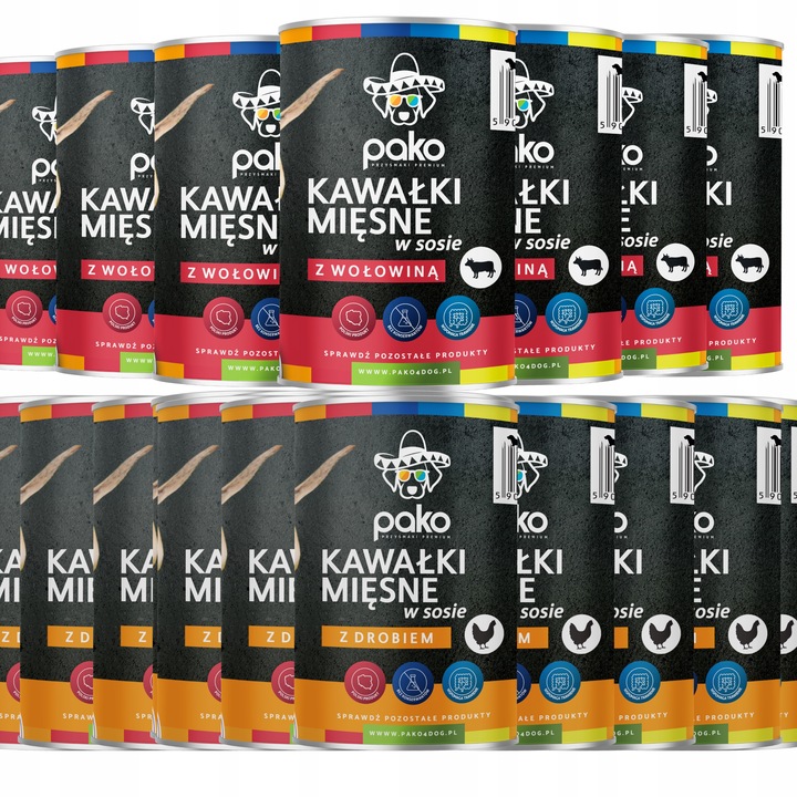 PAKO karma mokra puszka psa 24 X 415 MIX SMAKÓW