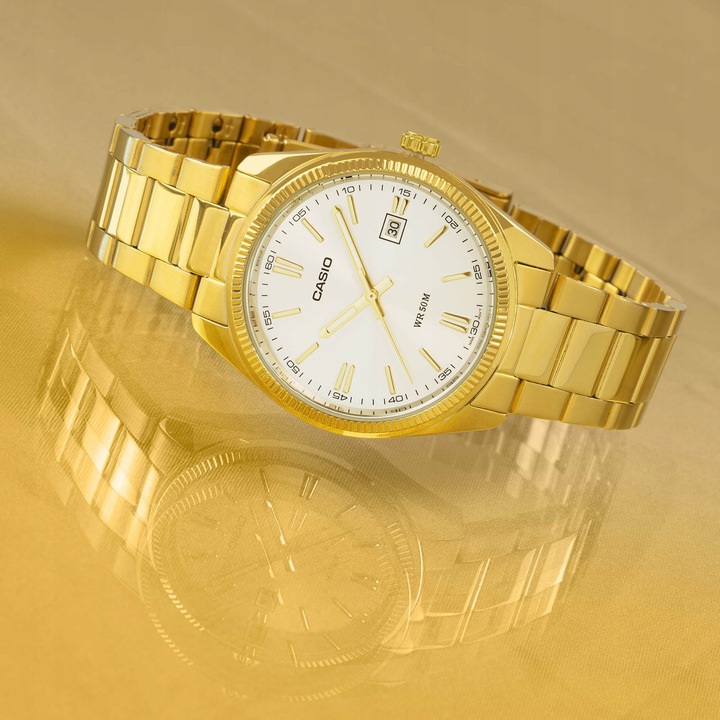 LUKSUSOWY ZEGAREK MĘSKI CASIO POZŁACANY PRAWDZIWYM 24K ZŁOTEM + GRAWER