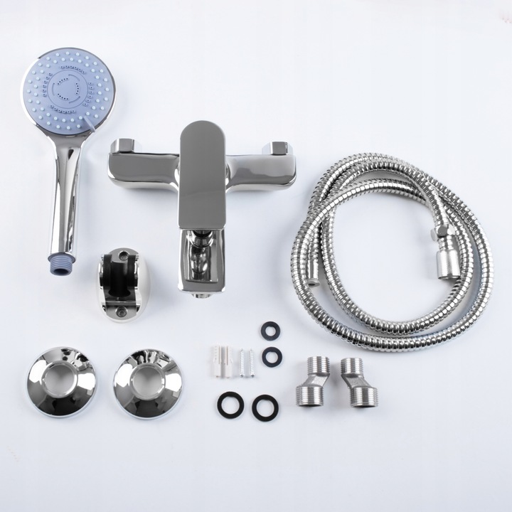 Bateria wannowa z prysznicem chrom zestaw wannowo prysznicowy ze słuchawką