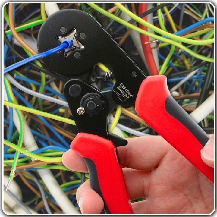 ZACISKARKA PRASKA DO KONEKTORÓW KOŃCÓWEK KABLI PRZEWODÓW + 1300 TULEJEK