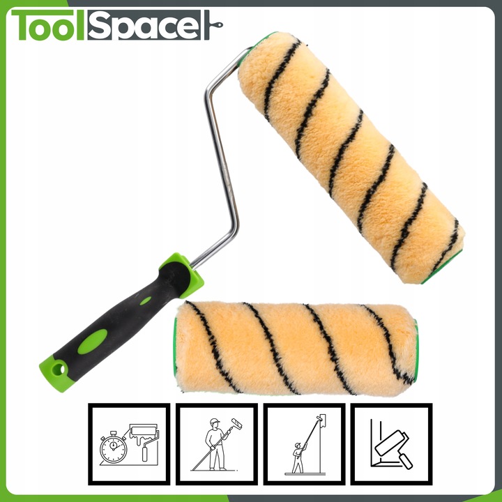 WAŁEK MALARSKI 25cm Zestaw do malowania Ścian i Sufitów Kij teleskopowy PL