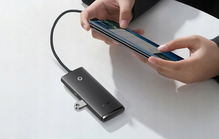 BASEUS SZYBKA UNIWERSALNA LEKKA STACJA HUB 4W1 USB DO 4X USB 3.0 5GB/S 5V