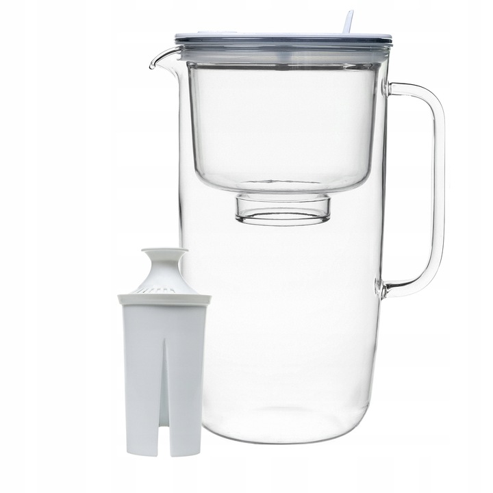 Szklany dzbanek filtrujący Sonata Biały + 6 wkładów UniX