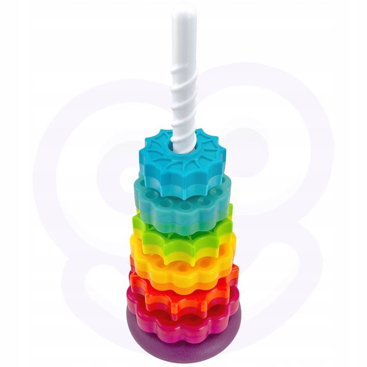 EDUKACYJNA PIRAMIDKA ZAKRĘCONA WIEŻA UKŁADANKA WOOPIE BABY