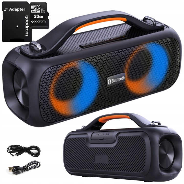 GŁOŚNIK BLUETOOTH MANTA SPK216 XBASS RADIO TWS asyst głos Zestaw SDHC 32GB