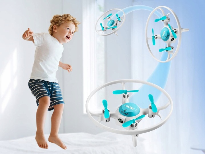 MINI DRON ŁADOWARKA AKUMULATOR OSŁONA PILOT ZAPASOWE ŚMIGŁA AKROBACJE LED