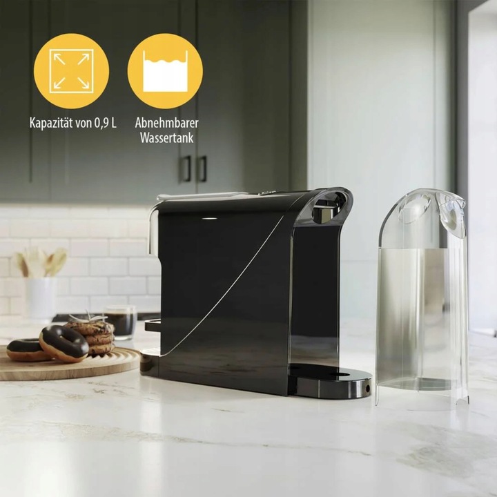 EKSPRES CIŚNIENIOWY DO KAWY KAPSUŁKOWY CZARNY NESPRESSO + KAPSUŁKI 120SZT