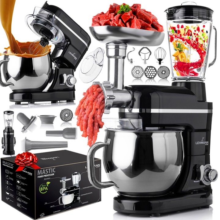 ROBOT KUCHENNY PLANETARNY MIKSER BLENDER 3000W MASZYNKA DO MIĘSA AKCESORIA