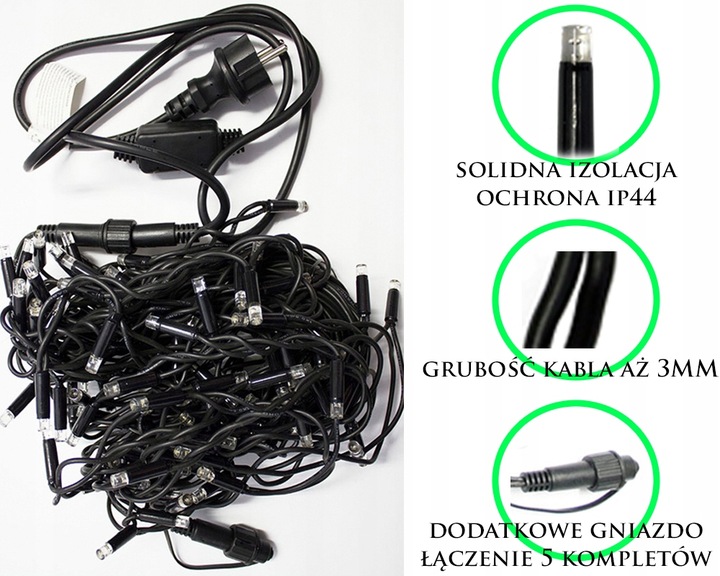 SOPLE ZEWNĘTRZNE 100 LED PROFESJONALNE GRUBE 4M