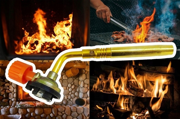 PALNIK MOSIĘŻNY DO PAPY GAZOWY LUTLAMPA ZŁOTY 4 x Kartusze Alpen Camping