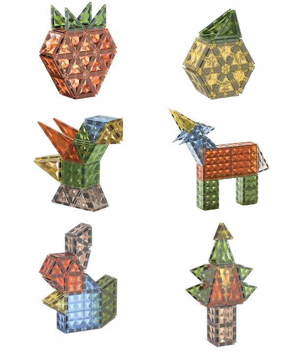 Klocki Magnetyczne Diamentowe Dinozaury 90 el Zestaw Konstrukcyjny dla