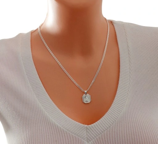 Łańcuszek Srebrny Rombo 3,00 mm z Medalikiem pr 925 Grawer Gratis